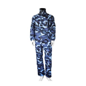 Overall Camo Blauw DK met hoge kraag