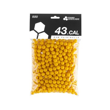 Dynamic Sports Gear RAM Paintballs cal.43 500 stuks Geel