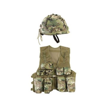 Kids Assault Vest & Helm Set Multicam