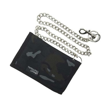 Portemonnee Multicam Zwart met Ketting