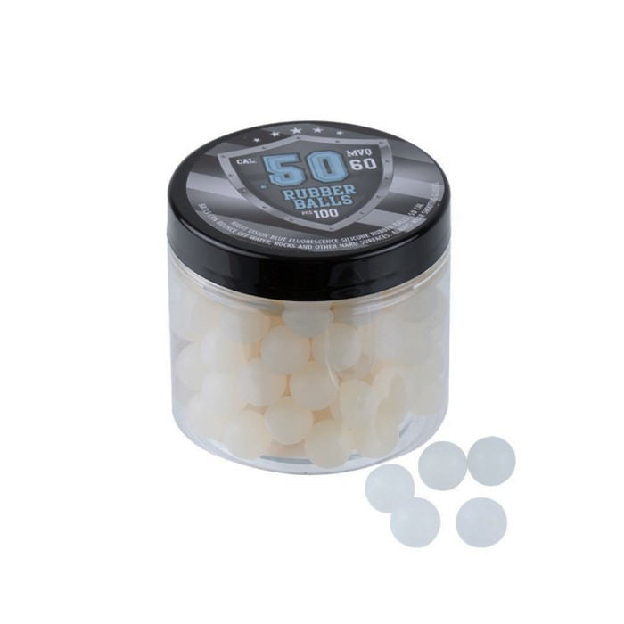 100 RSB Rubber .50 cal Reballs Glow In The Dark Blauw