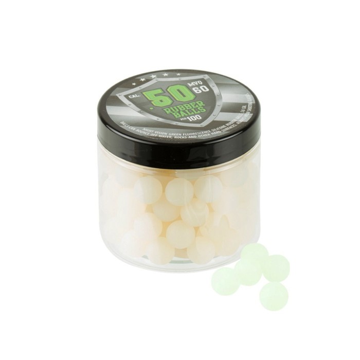 100 RSB Rubber .50 cal Reballs Glow In The Dark Groen