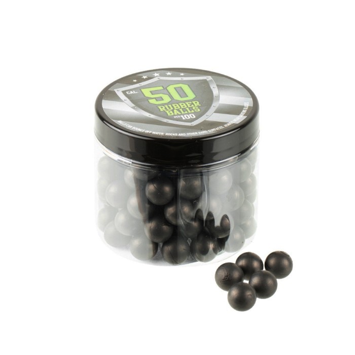 100 RSB Rubber .50 cal Reballs Zwart