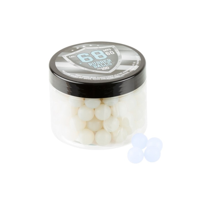 100 RSB Rubber .68 cal Reballs Glow In The Dark Blauw