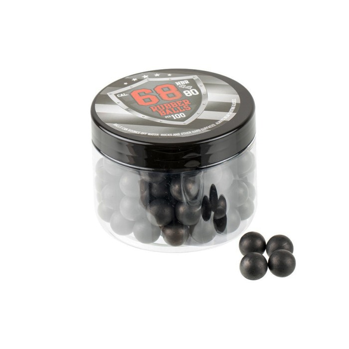 100 RSB Rubber .68 cal Reballs Zwart
