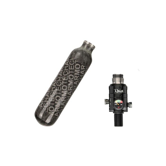 DYE Armotech Core Air Tank 0,25L met Ninja PRO V3 Regulator RVS 300 bar