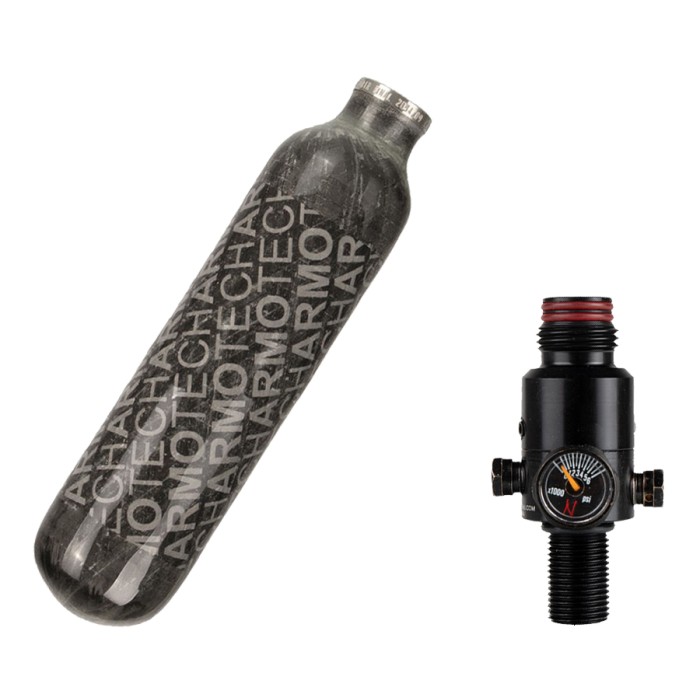 DYE Armotech Core Air Tank 0,25L met Ninja Ultra Light Regulator 300bar
