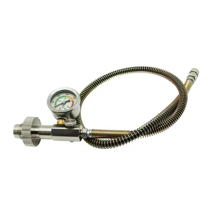 HP Vulstation DIN 300 Bar Deluxe met XL Manometer en 75 cm verlengslang