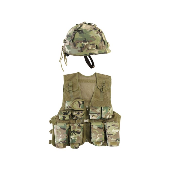 Kids Assault Vest & Helm Set Multicam